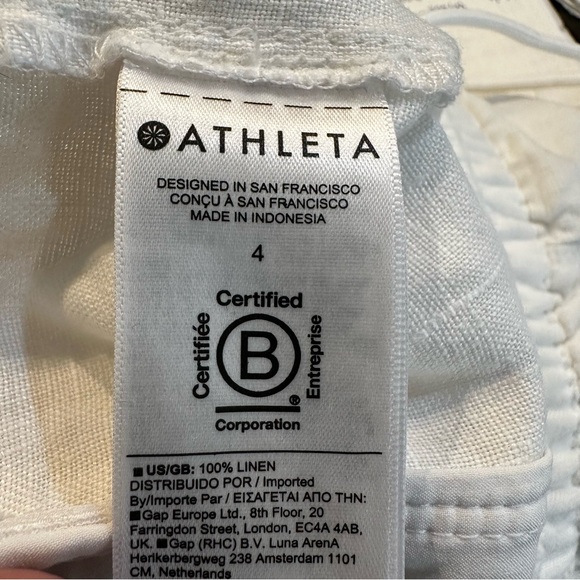 Athleta Women's Retreat Linen Mid Rise Short Size 4 Calla Lily - Picture 9 of 10